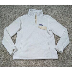 Patagonia Retool Fleece Snap T Pullover Women's Large Cream White Re-Tool